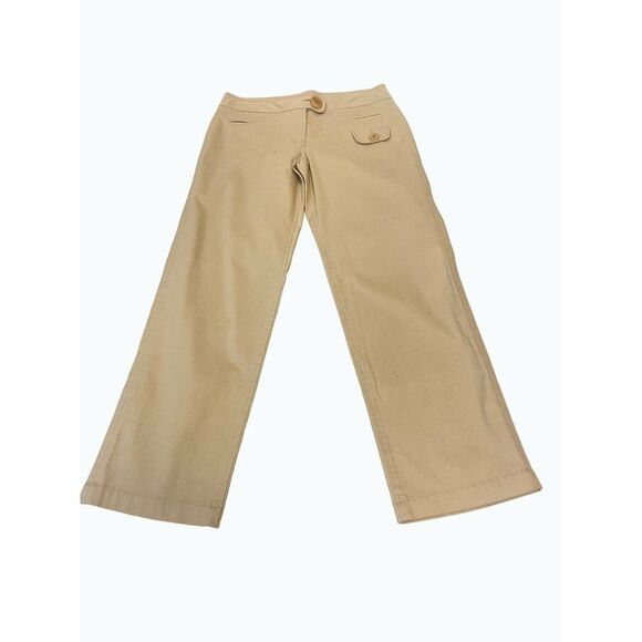 Anthropologie Elevenses Tan Wide Leg Crop Pants size 2 - Picture 2 of 5